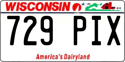 WI license plate 729PIX
