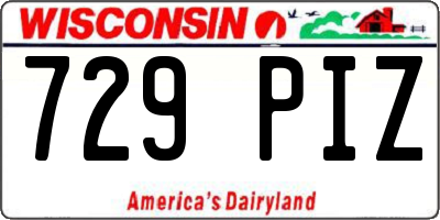 WI license plate 729PIZ