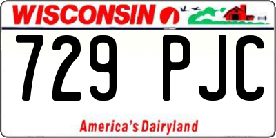 WI license plate 729PJC