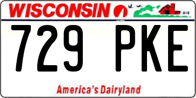 WI license plate 729PKE