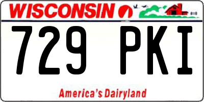 WI license plate 729PKI