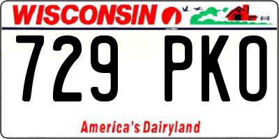 WI license plate 729PKO