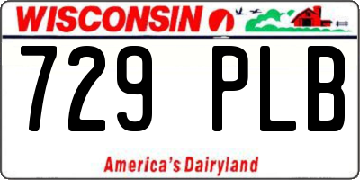 WI license plate 729PLB