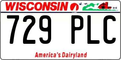 WI license plate 729PLC