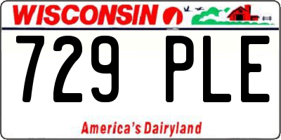 WI license plate 729PLE