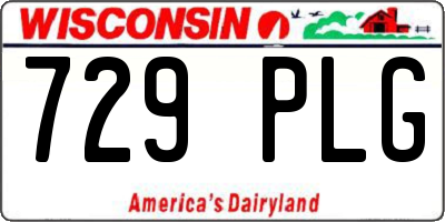 WI license plate 729PLG