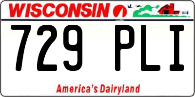 WI license plate 729PLI