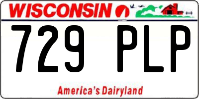 WI license plate 729PLP