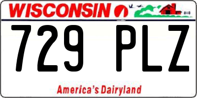 WI license plate 729PLZ