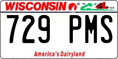 WI license plate 729PMS