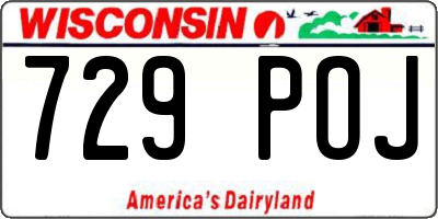 WI license plate 729POJ