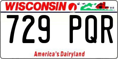 WI license plate 729PQR