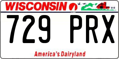 WI license plate 729PRX