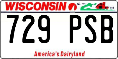 WI license plate 729PSB