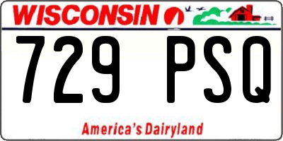 WI license plate 729PSQ