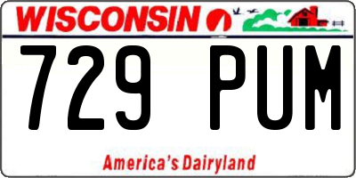 WI license plate 729PUM