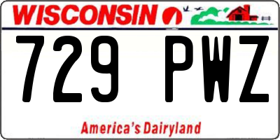 WI license plate 729PWZ