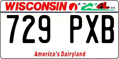 WI license plate 729PXB