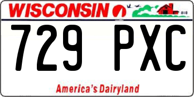 WI license plate 729PXC