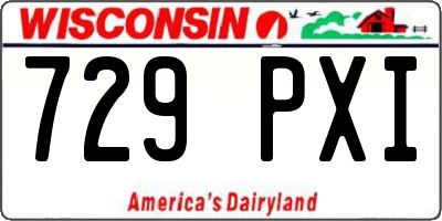 WI license plate 729PXI