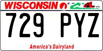 WI license plate 729PYZ