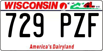 WI license plate 729PZF
