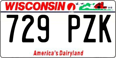 WI license plate 729PZK