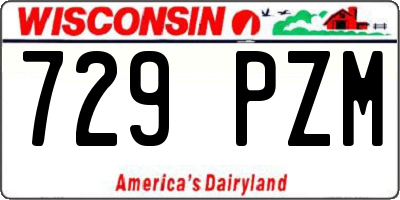 WI license plate 729PZM
