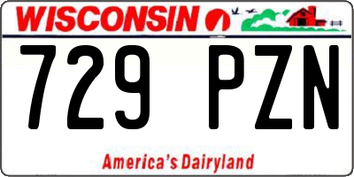 WI license plate 729PZN
