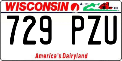 WI license plate 729PZU