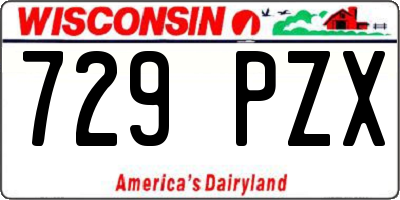 WI license plate 729PZX
