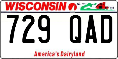WI license plate 729QAD