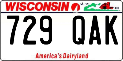 WI license plate 729QAK