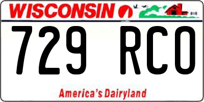 WI license plate 729RCO