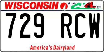 WI license plate 729RCW