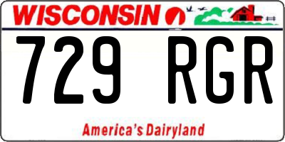 WI license plate 729RGR