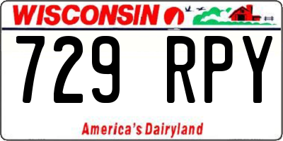 WI license plate 729RPY