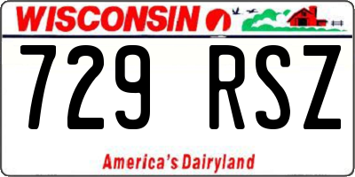 WI license plate 729RSZ