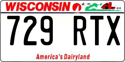 WI license plate 729RTX