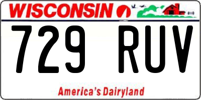 WI license plate 729RUV