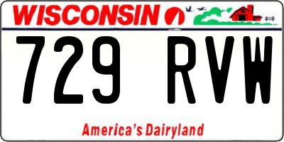 WI license plate 729RVW