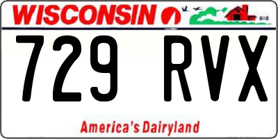 WI license plate 729RVX