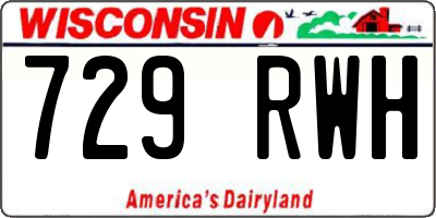 WI license plate 729RWH