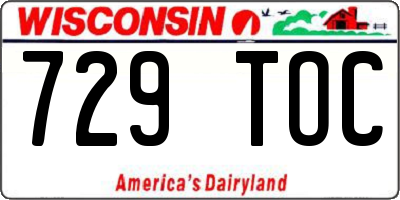 WI license plate 729TOC