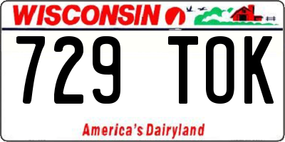 WI license plate 729TOK