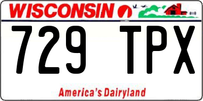 WI license plate 729TPX