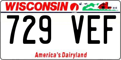 WI license plate 729VEF