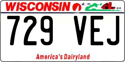 WI license plate 729VEJ