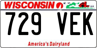 WI license plate 729VEK