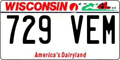 WI license plate 729VEM